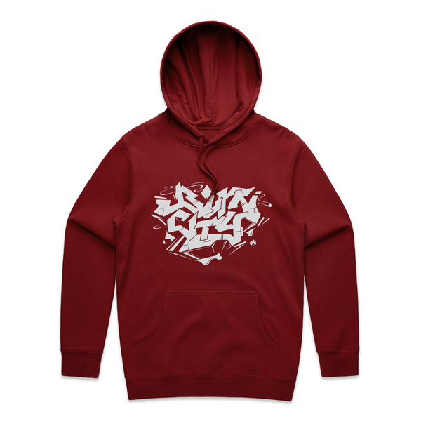 BURN CITY 2 - Cardinal Red Heavyweight Hoodie - Size XL Only
