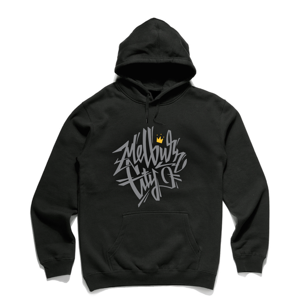 MELBURN CITY - Black Heavyweight Hoodie