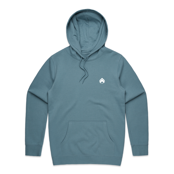 LOGO - Slate Embroidered Heavyweight Hoodie - Sizes S & XL Only